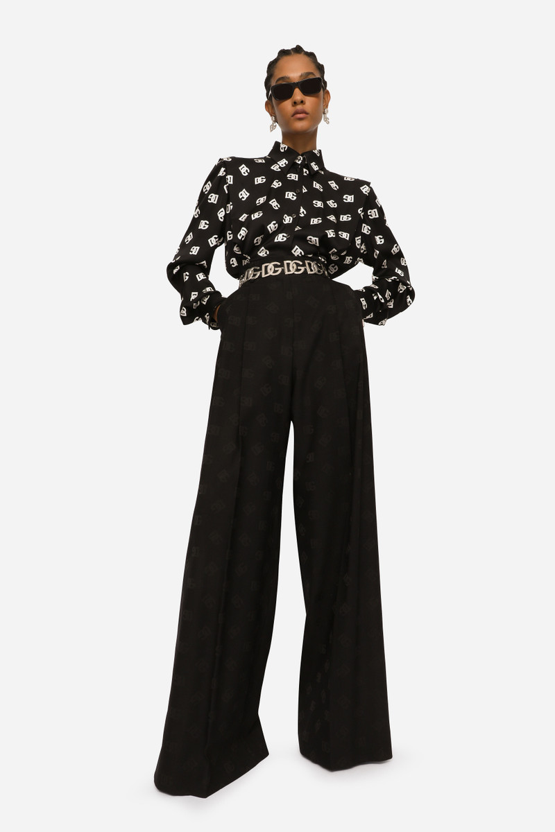 Charmeuse shirt with all-over DG logo print 3
