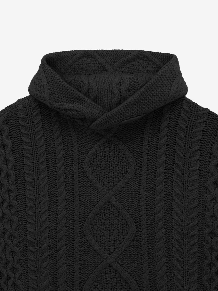 ESSENTIALS Cable Knit Hoodie | REVERSIBLE