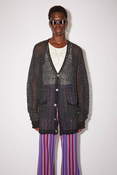 Acne Studios Crochet cardigan - Charcoal/black outlook