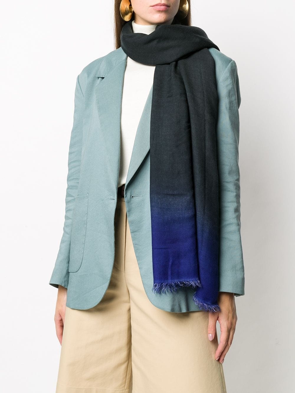 colour-block scarf - 2