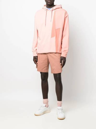 Neil Barrett Tri-colour Thunderbolt cotton hoodie outlook