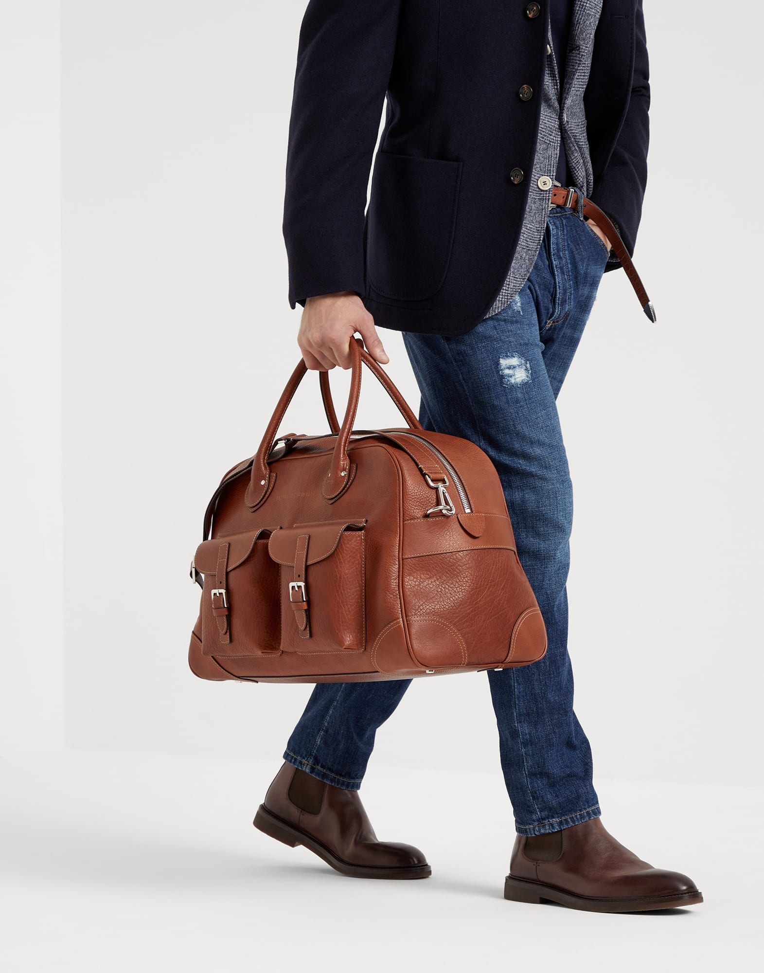 Grained calfskin weekender bag - 4