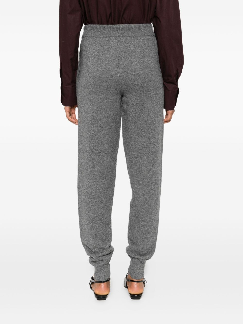 elastic-cuffed cashmere trousers - 4