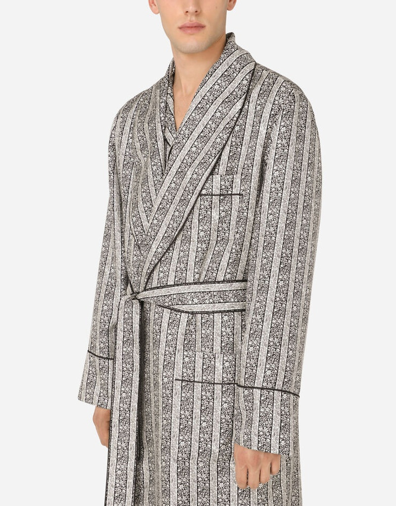 Floral-print silk robe 4