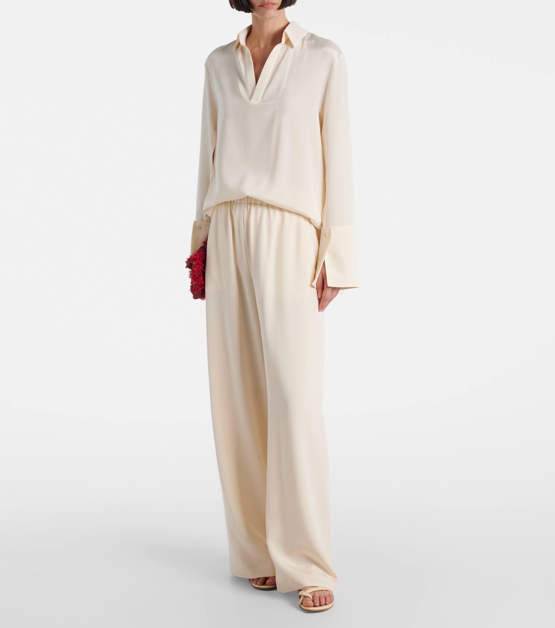 Bonn silk-blend wide-leg pants - 2