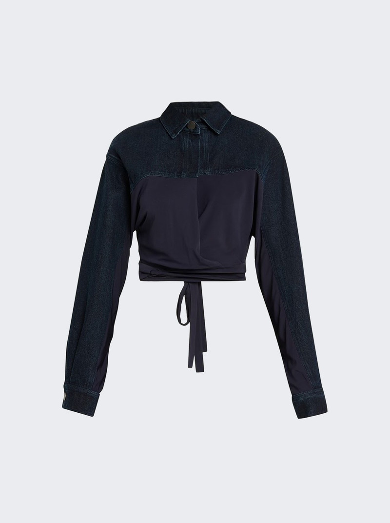 Sevilla Denim Wrap Top Blue 1