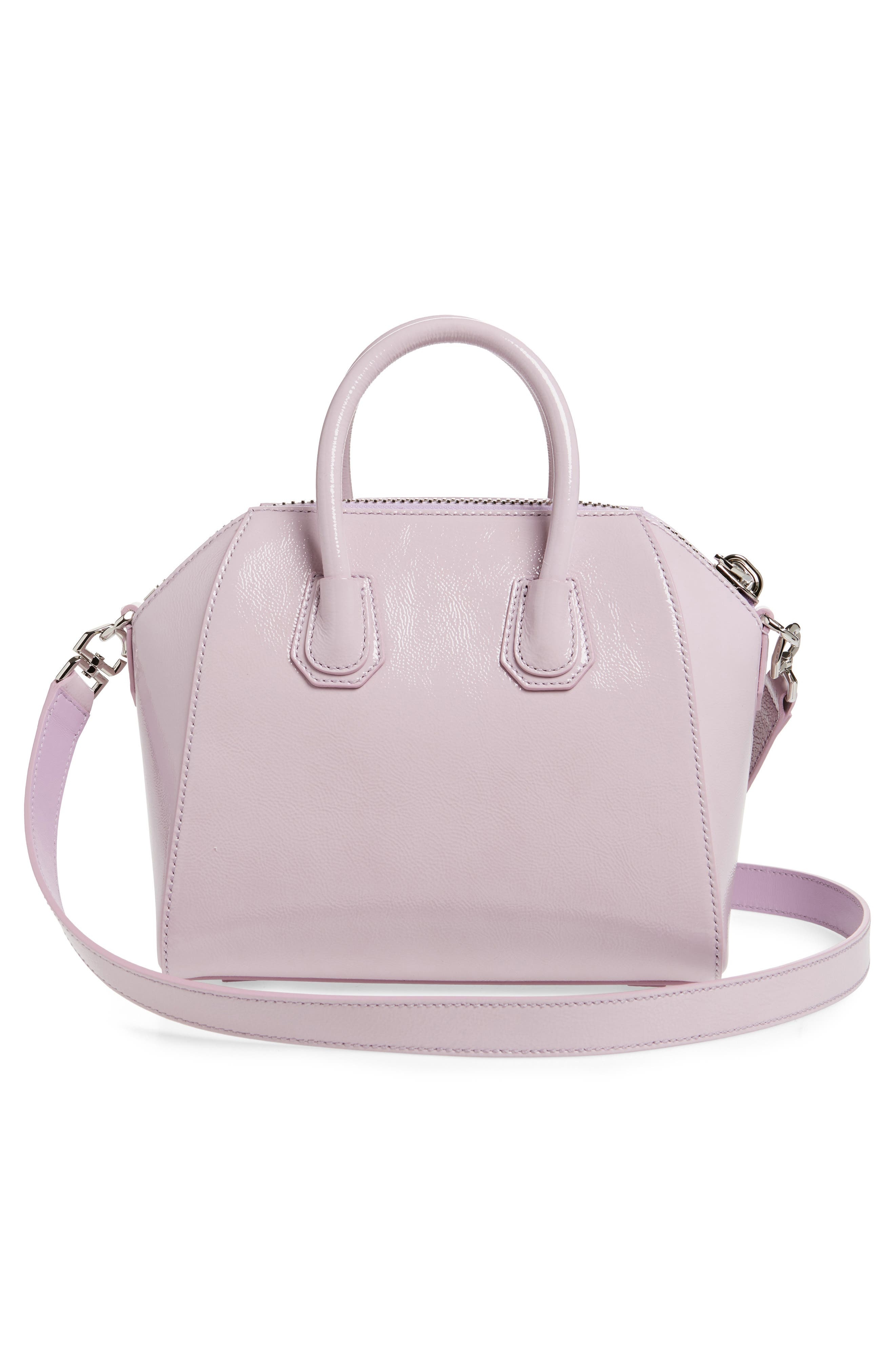 Givenchy Mini Antigona Box Leather Satchel in Orchid Purple at Nordstrom - 4