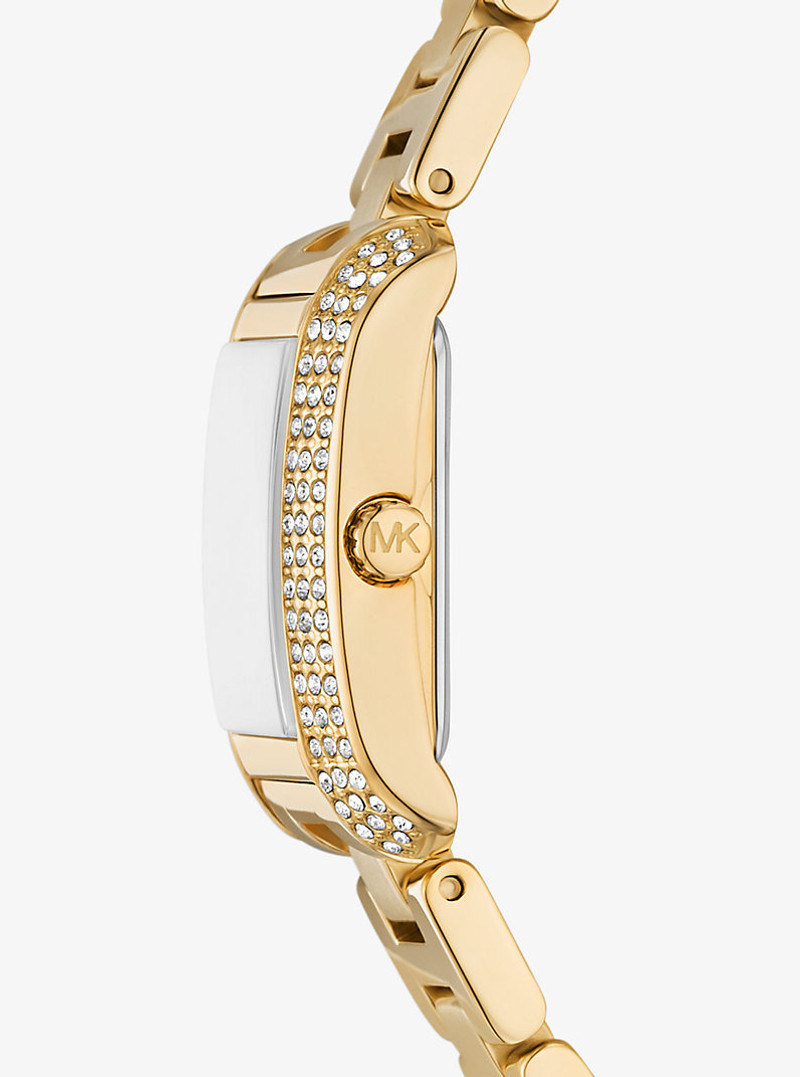 MICHAEL KORS Mini Emery Pavé Gold-Tone Watch outlook