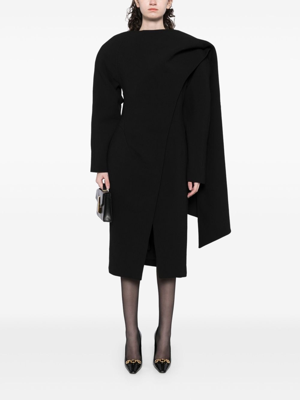 scarf wool coat - 2