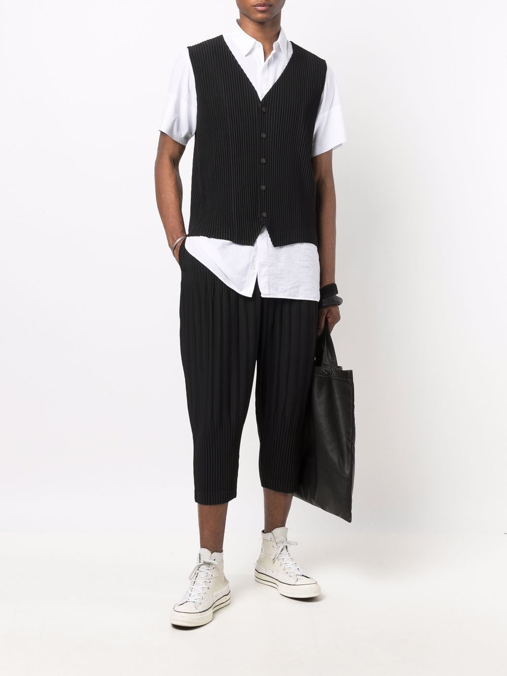 plissé-effect waistcoat - 2