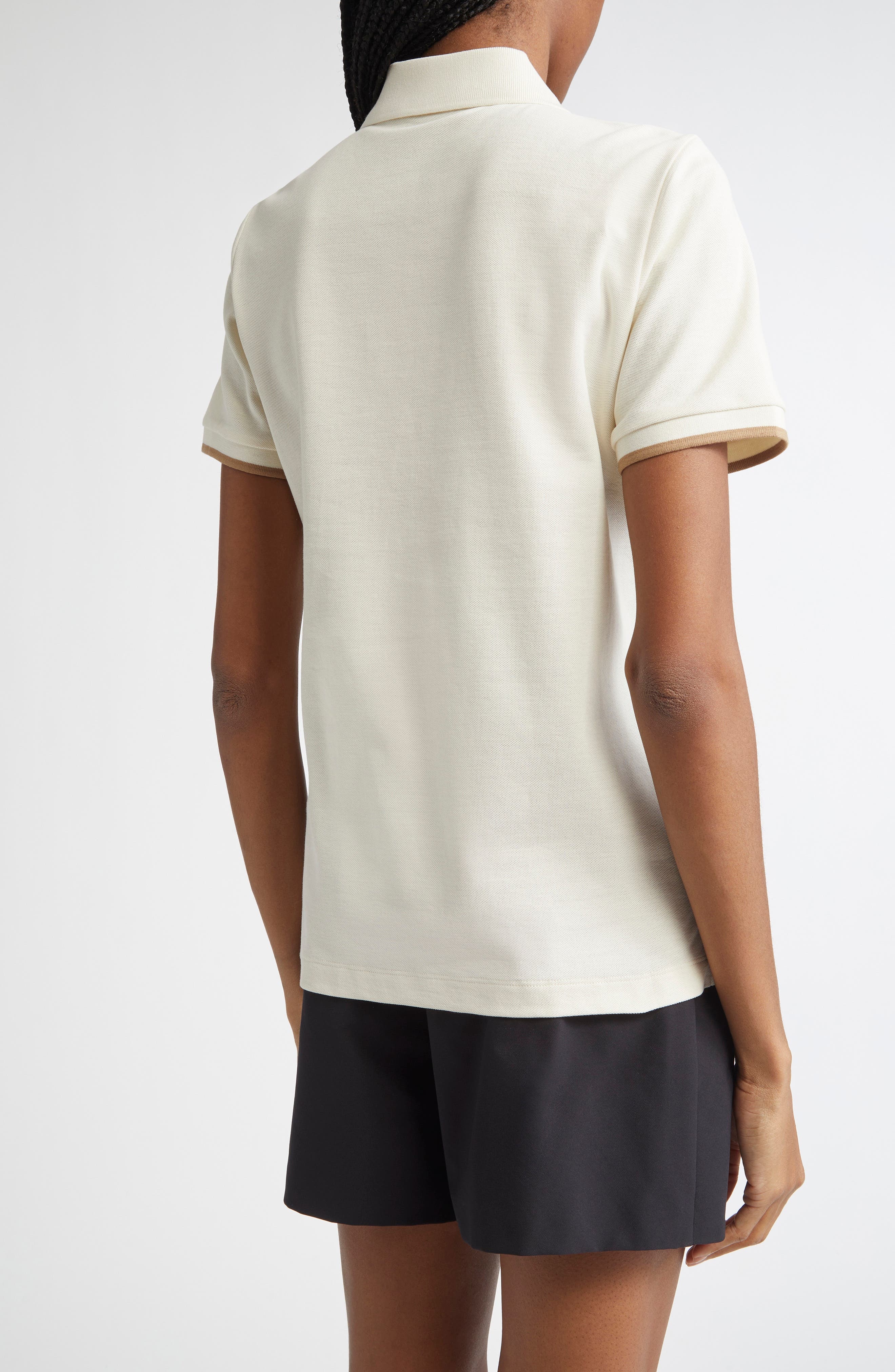 Moncler Cotton Piqué Polo in Silk White at Nordstrom - 2