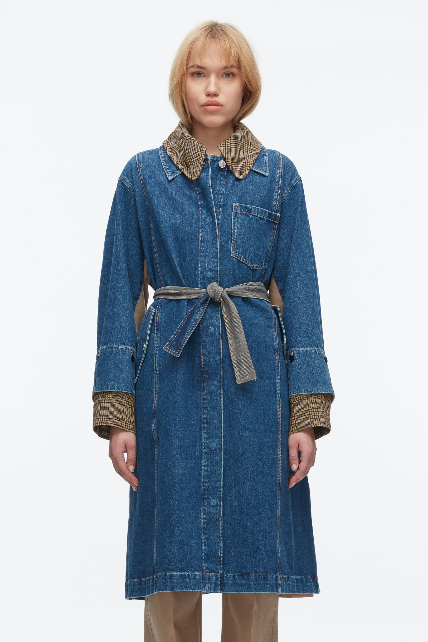 Denim Combo Trench - 3