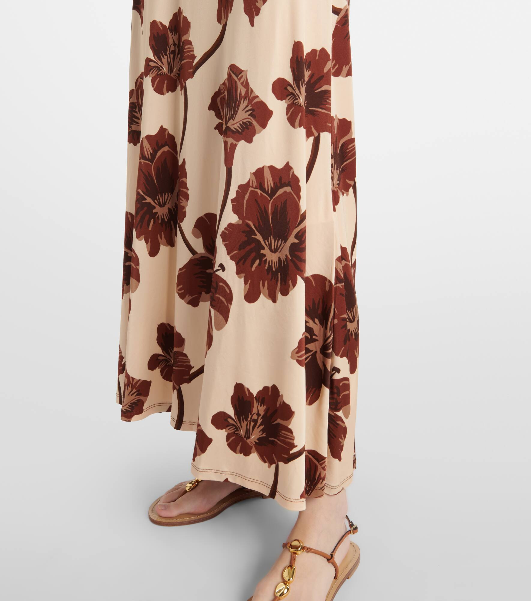 Floral jersey midi dress - 5