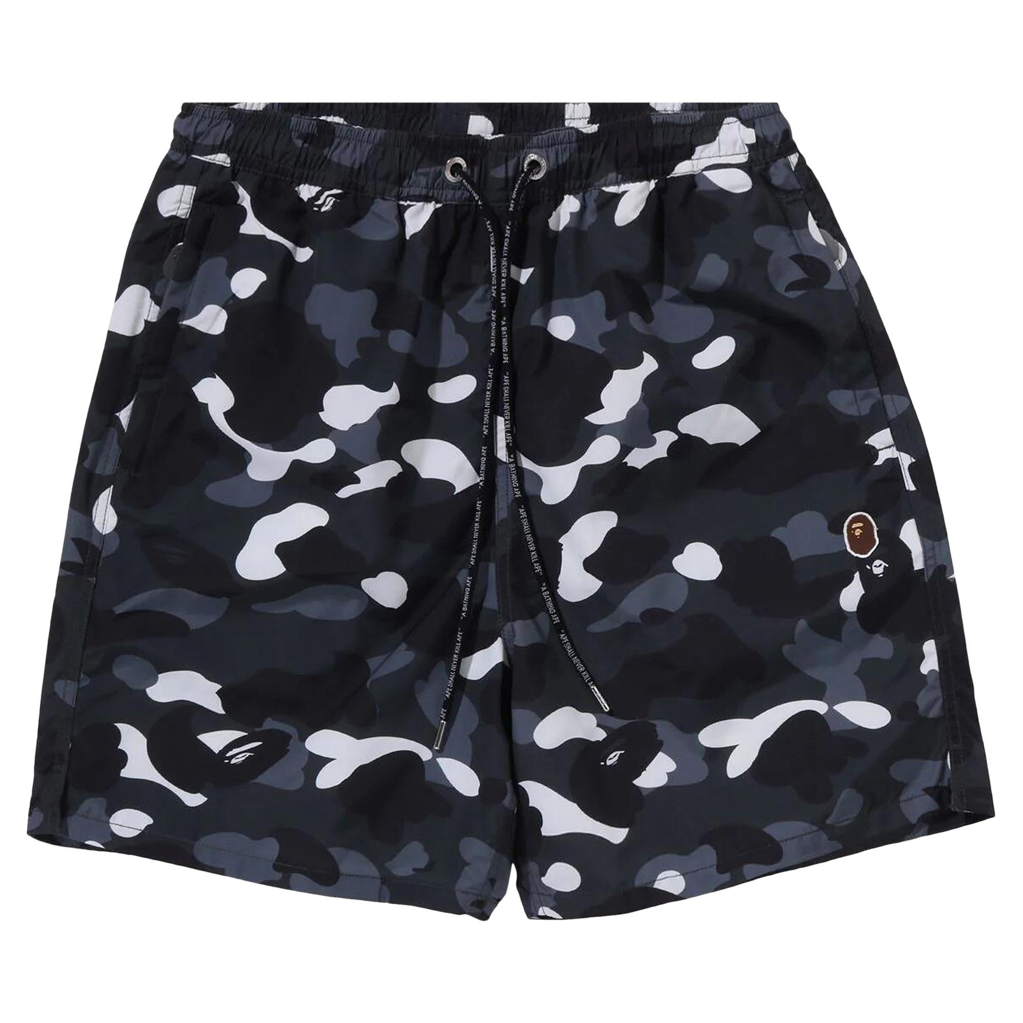 BAPE City Camo Ape Head One Point Beach Shorts 'Black' - 1