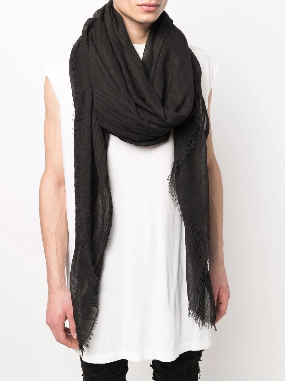 Sandy raw-cut scarf - 2