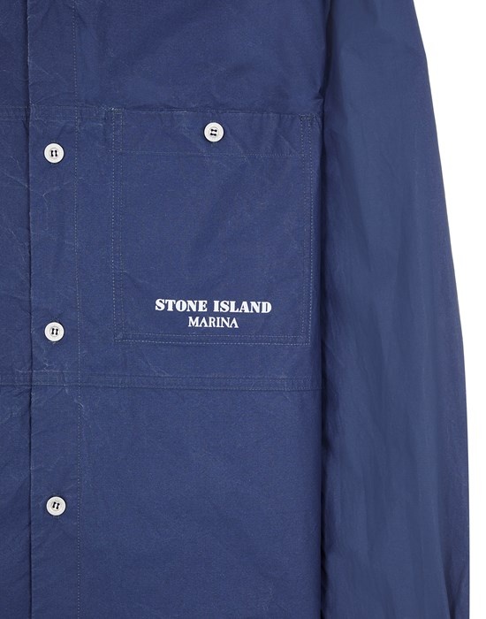 109X3 STONE ISLAND MARINA_PLATED COTTON CANVAS ROYAL BLUE - 4