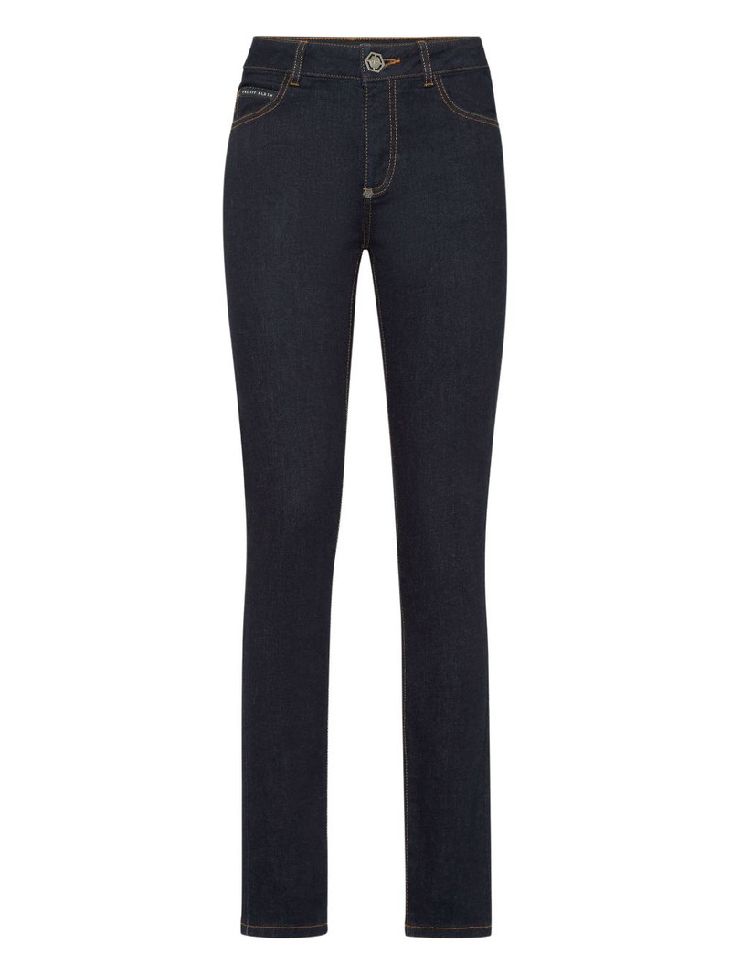 logo-plaque skinny jeans 1