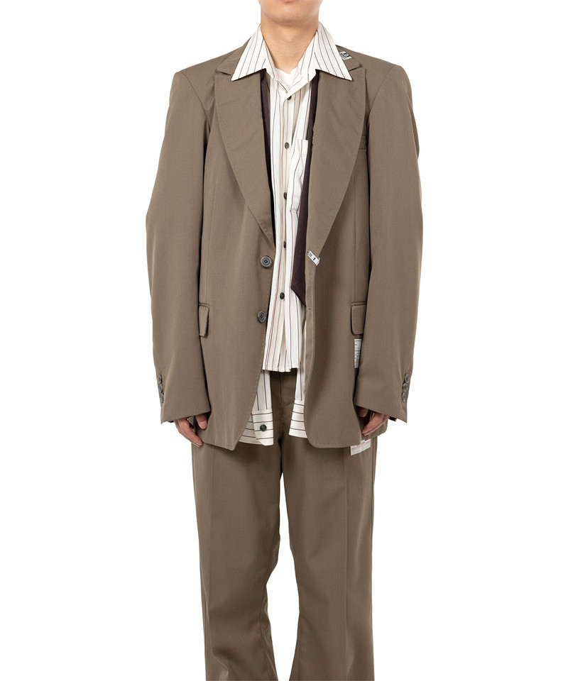 Mix Layered Wool Gabardine Jacket 10