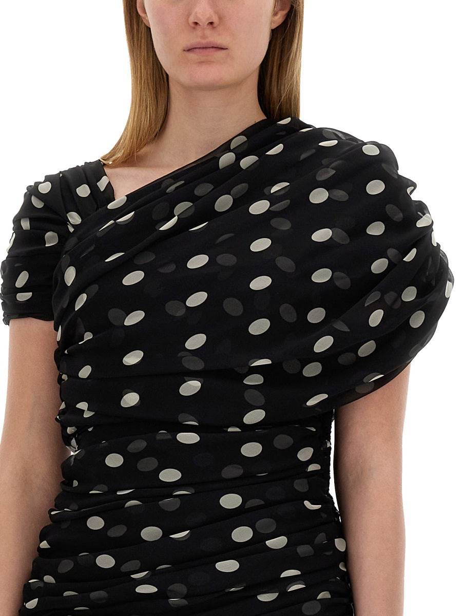 Saint Laurent Women Asymmetrical Gathered Dress - 3