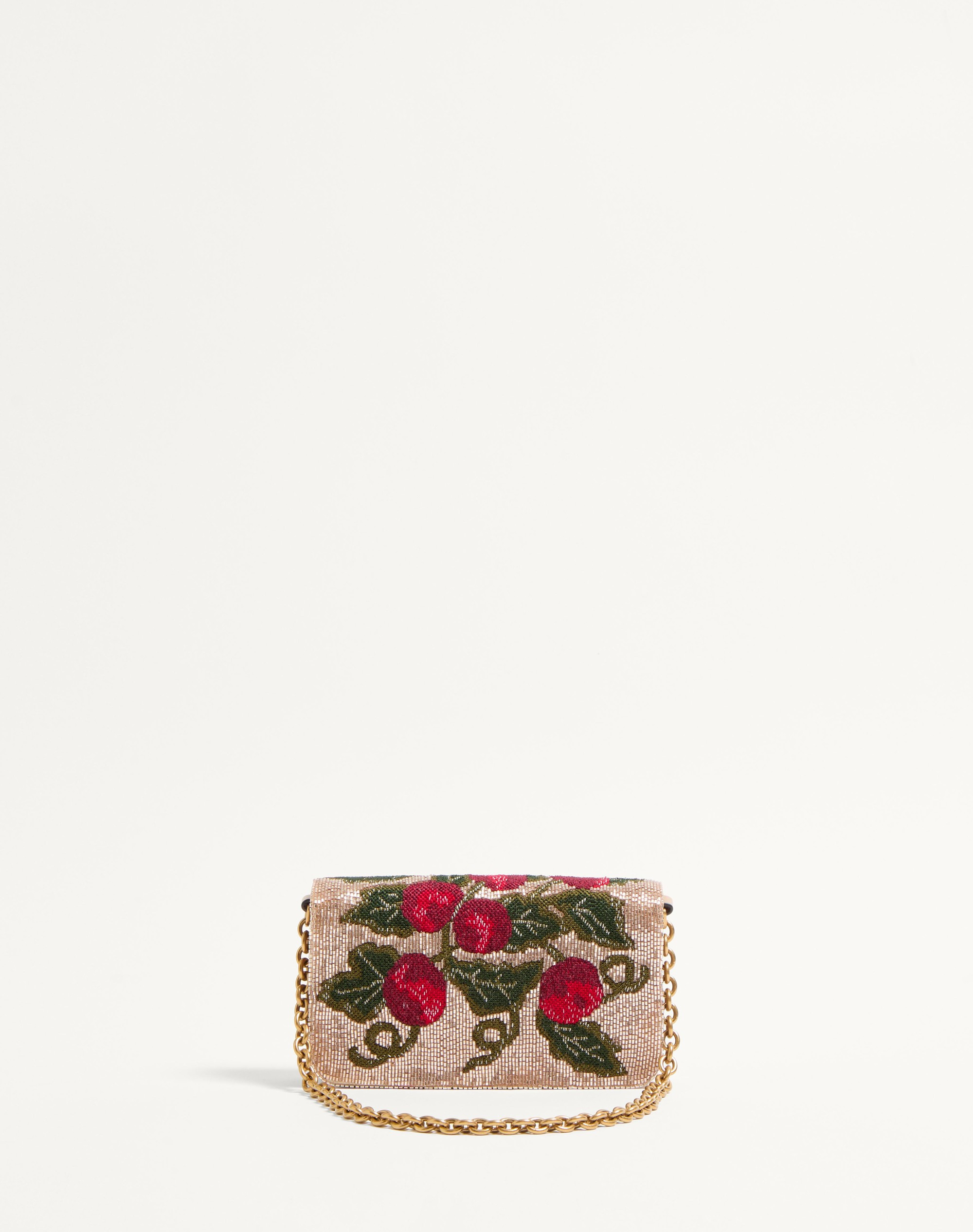 VALENTINO GARAVANI VAIN EMBROIDERED SHOULDER CLUTCH WITH CHERRYFIC PATTERN - 5