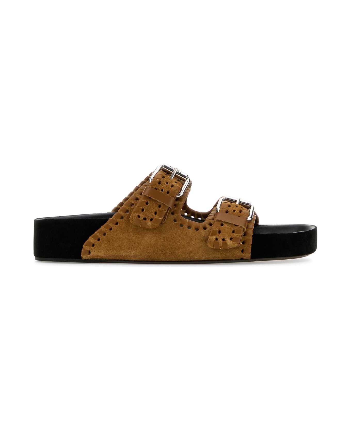 Camel Suede Lennyo Slippers - 1