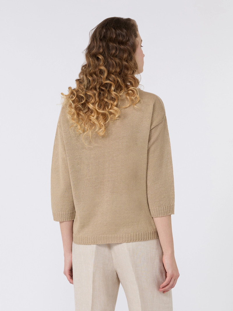 CANNONE Linen yarn oversize jumper - EARTH 4