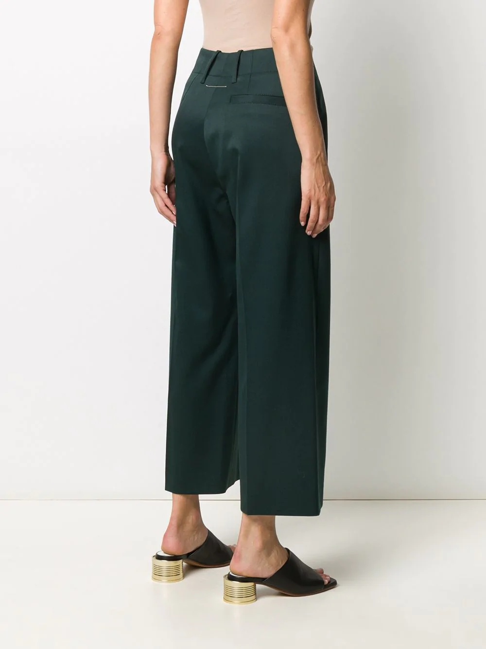 wide-leg cropped trousers - 4