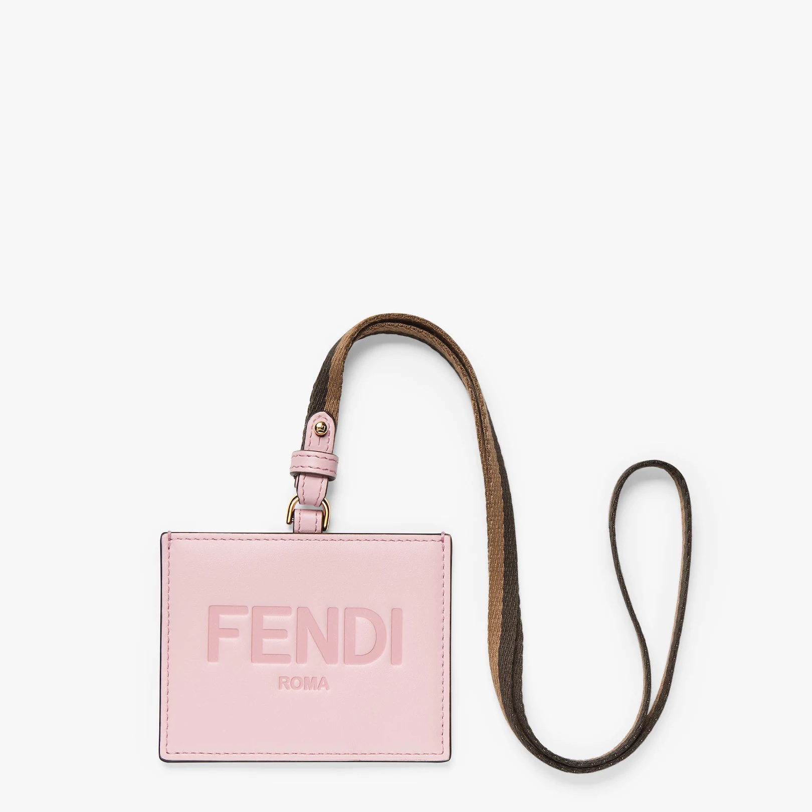 Pink leather name badge - 1