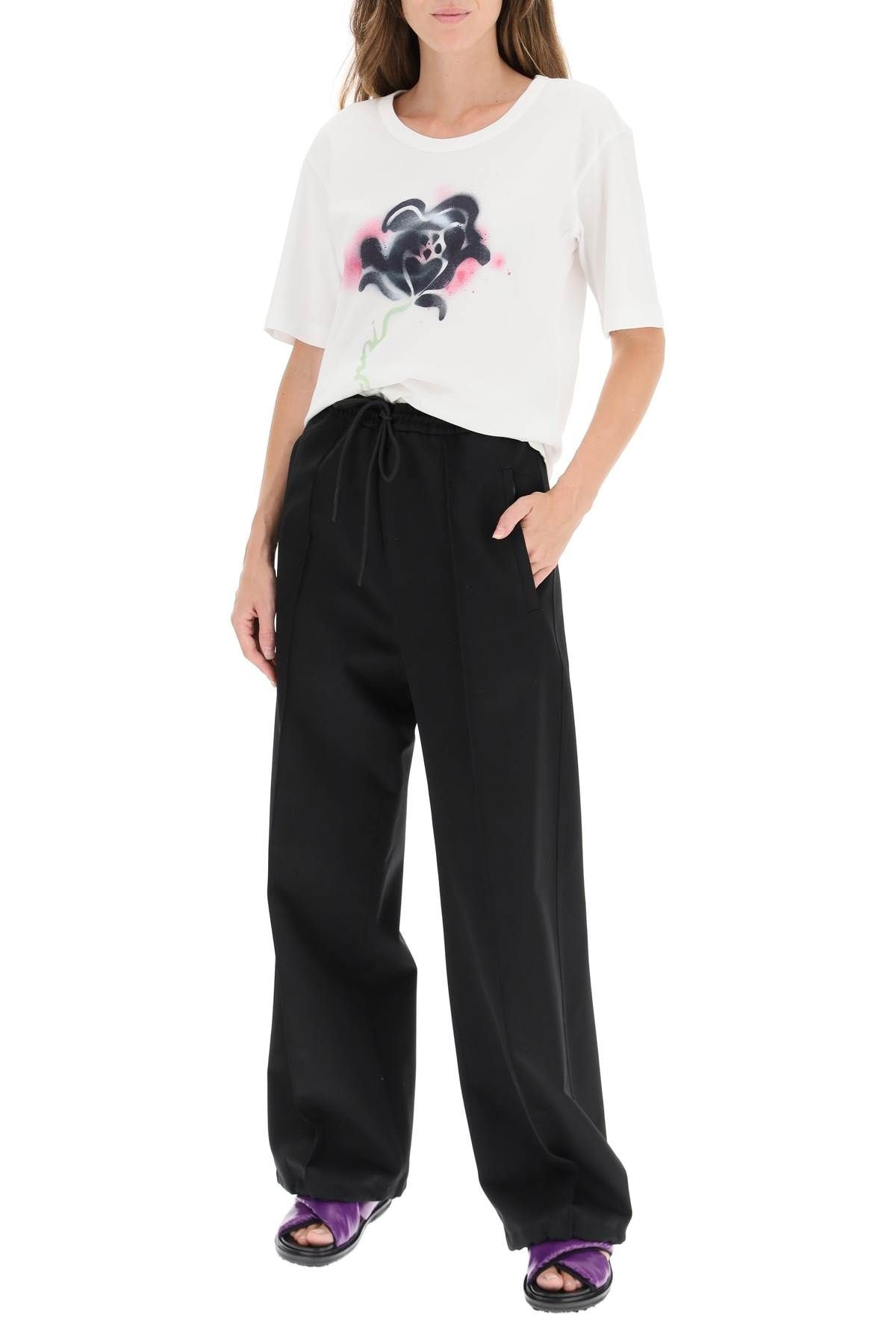 WOOL GABARDINE OVERSIZED TROUSERS - 2