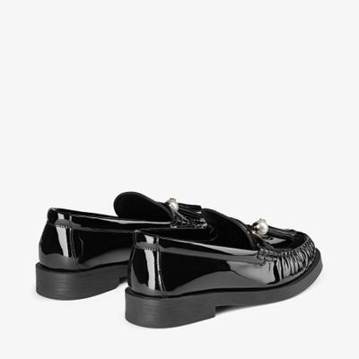 JIMMY CHOO Addie/Pearl
Black Patent Leather Flat Loafers with Pearl Tassel outlook