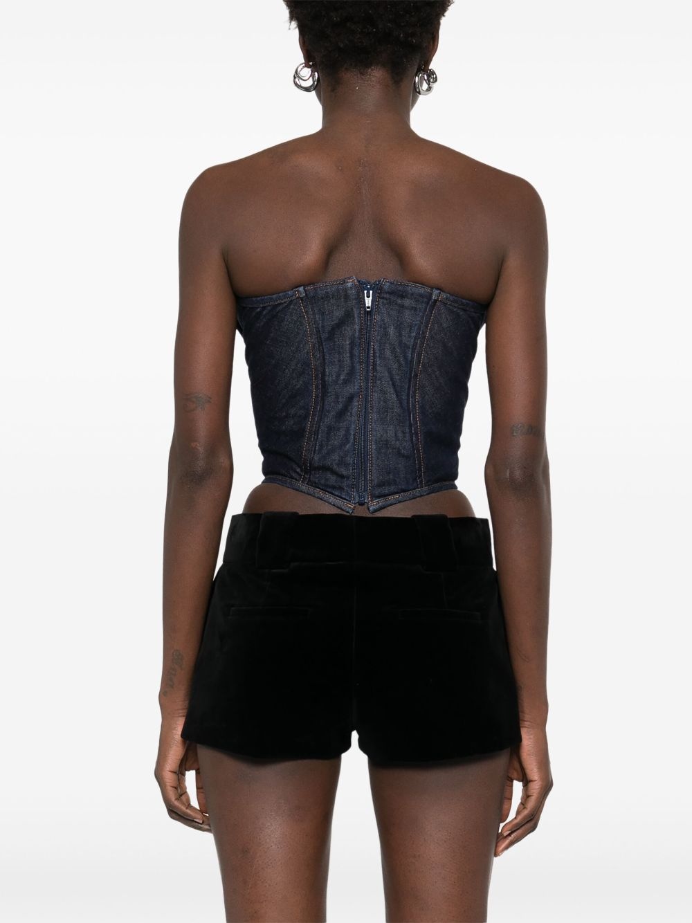draped strapless corset top - 4