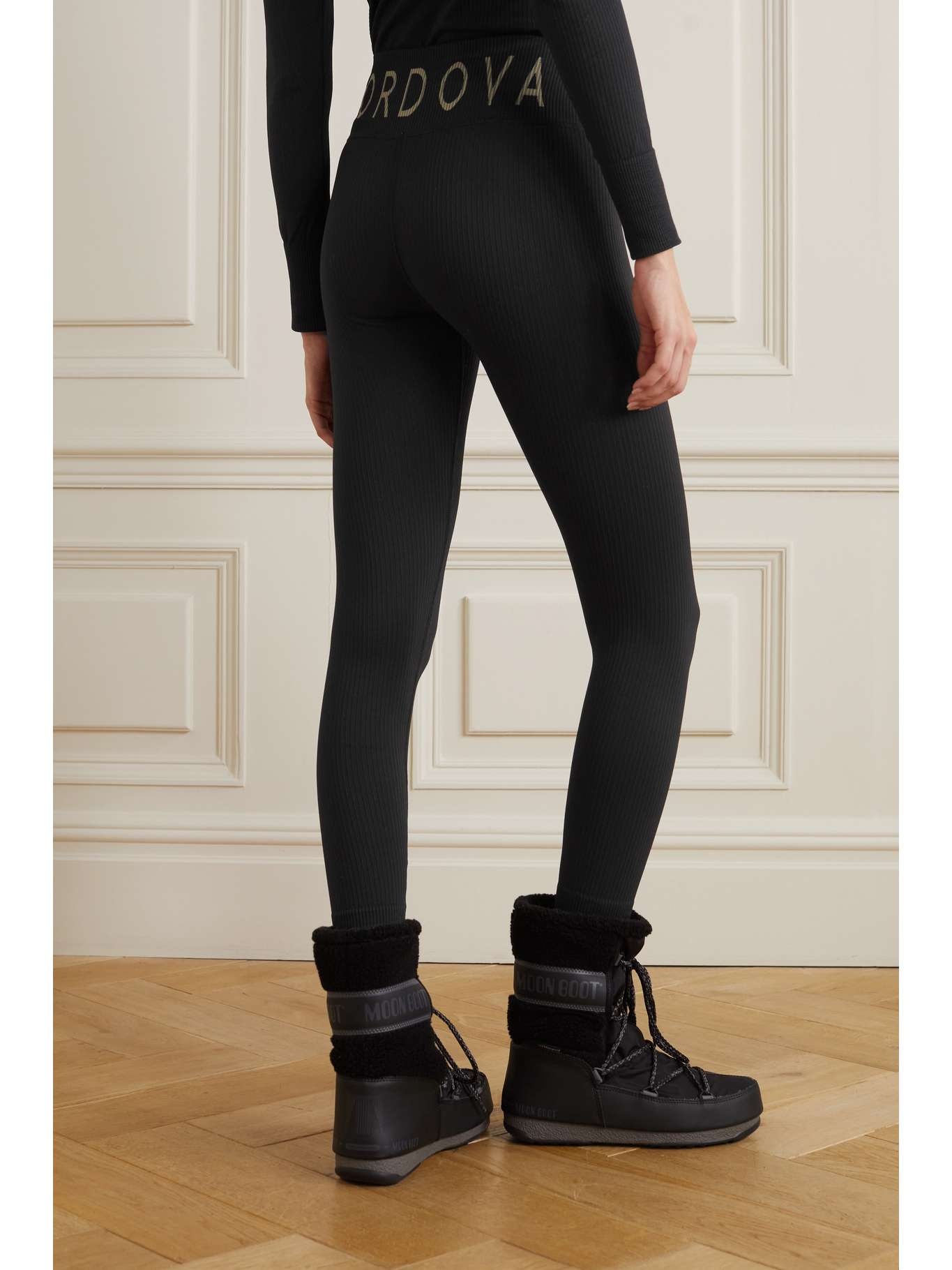 Ribbed thermal leggings Black - 4