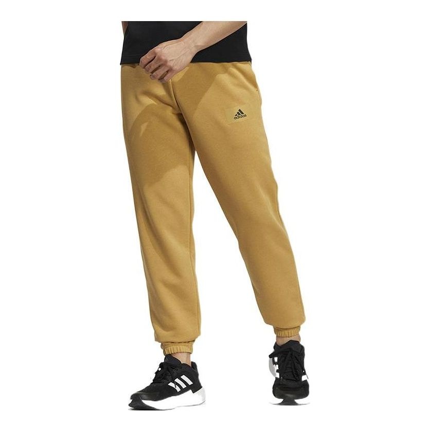 Men's adidas Logo Printing Pattern Bundle Feet Sports Pants/Trousers/Joggers Yellow HZ7021 - 1