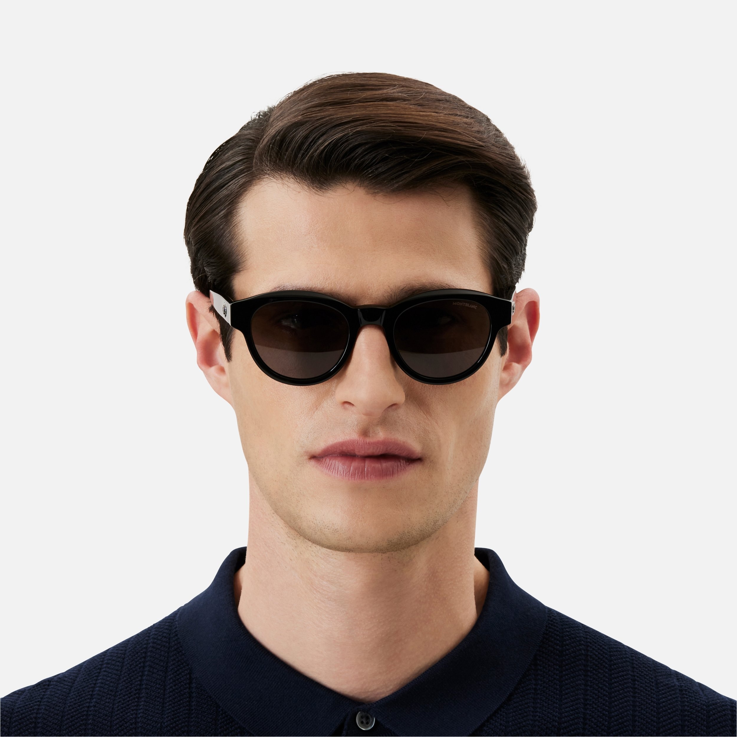 Round Sunglasses with Black-Colored Acetate Frame - 2