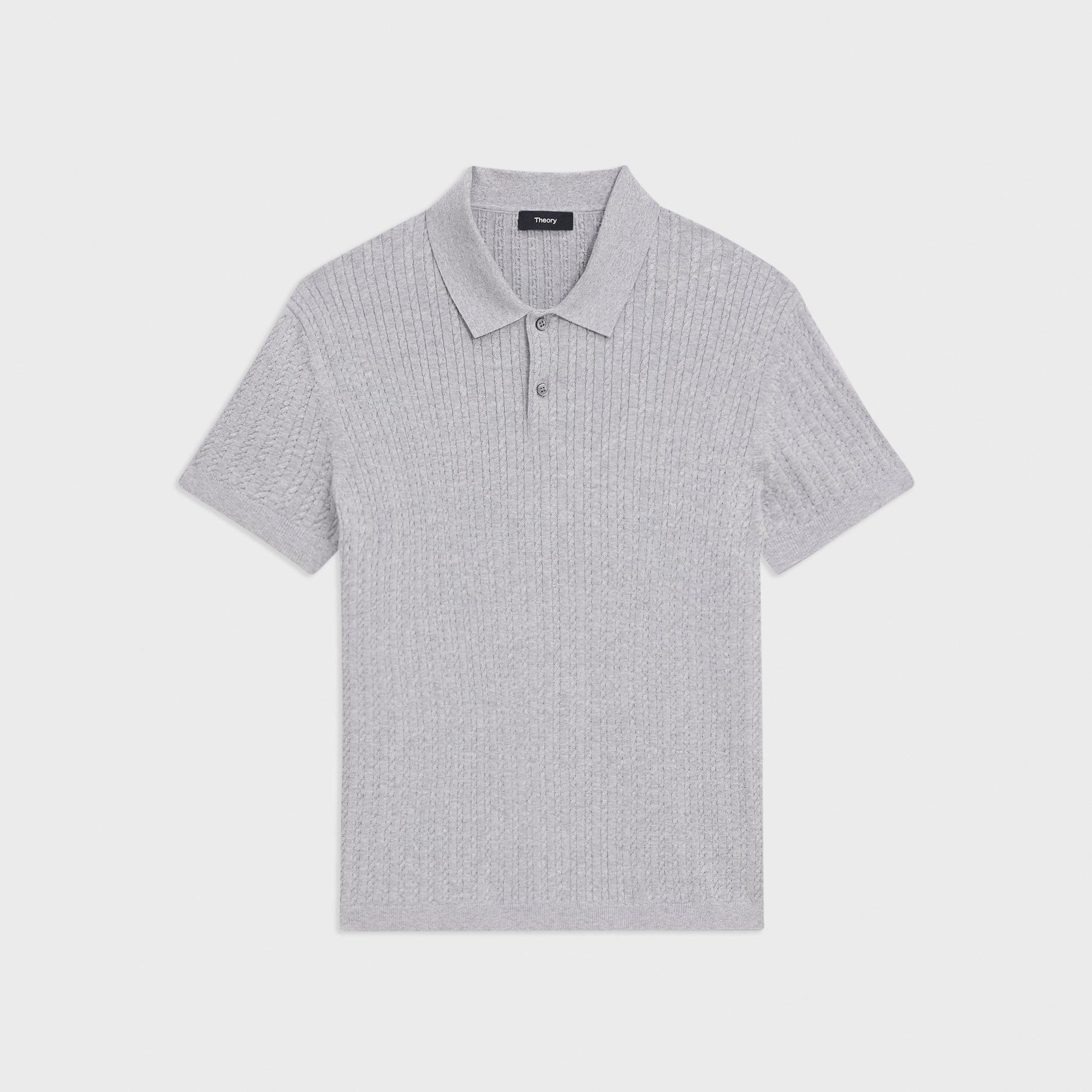 Cable Knit Polo in Cotton - 1