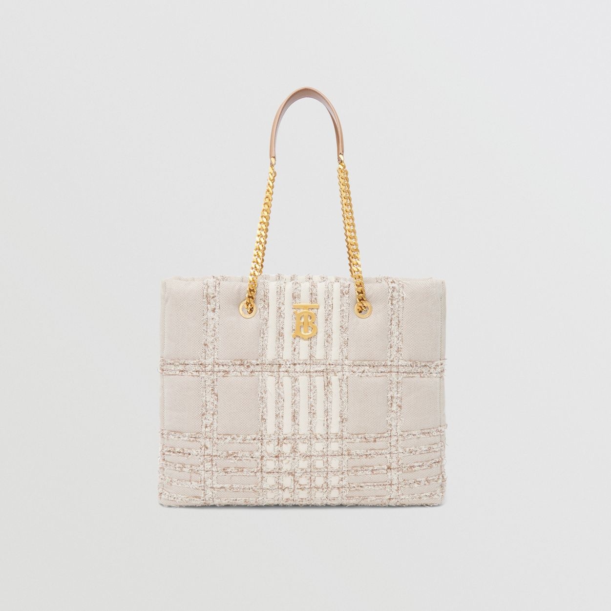 Medium Needle Punch Check Canvas Lola Shopper Bag - 1