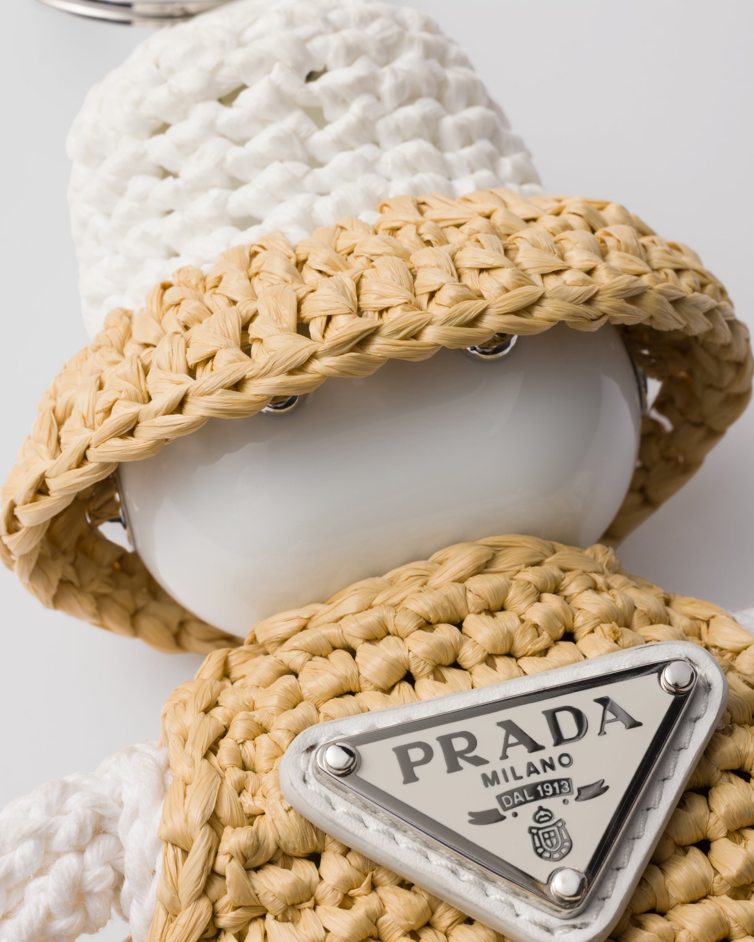 Soft Robot raffia-effect bag pendant - 2