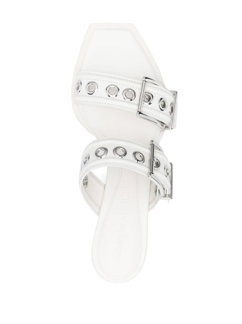 Punk double-buckle leather mules - 4