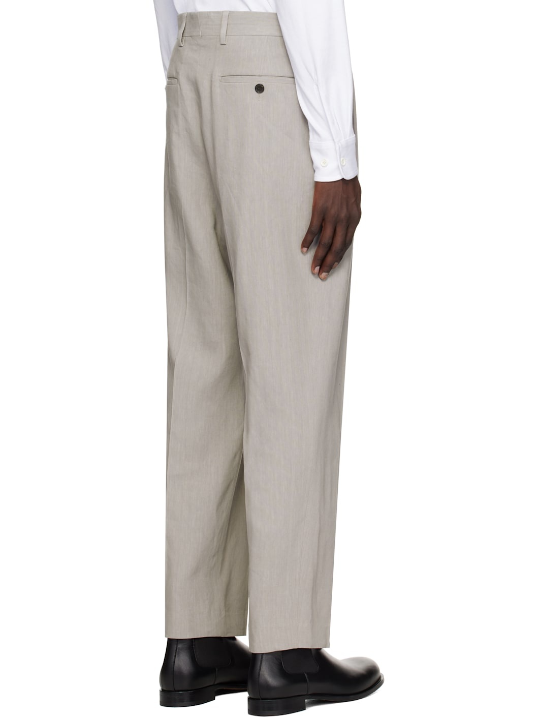 Gray Pleated Trousers - 3