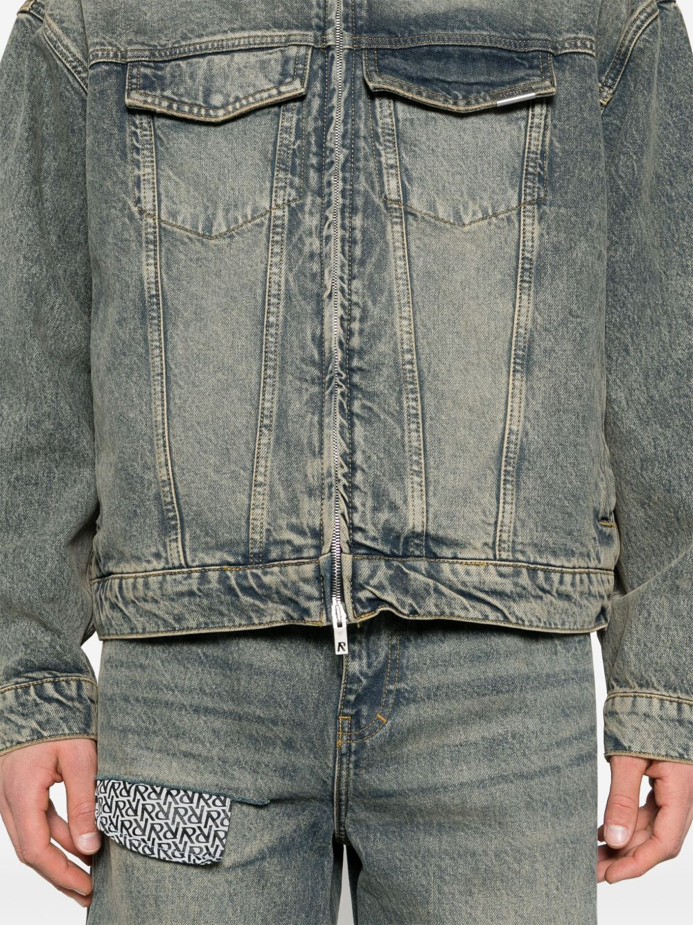 R4 washed-denim jacket - 5