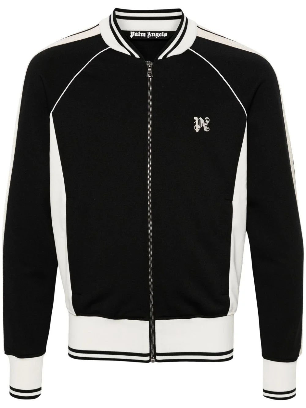 logo-embroidered bomber jacket - 1