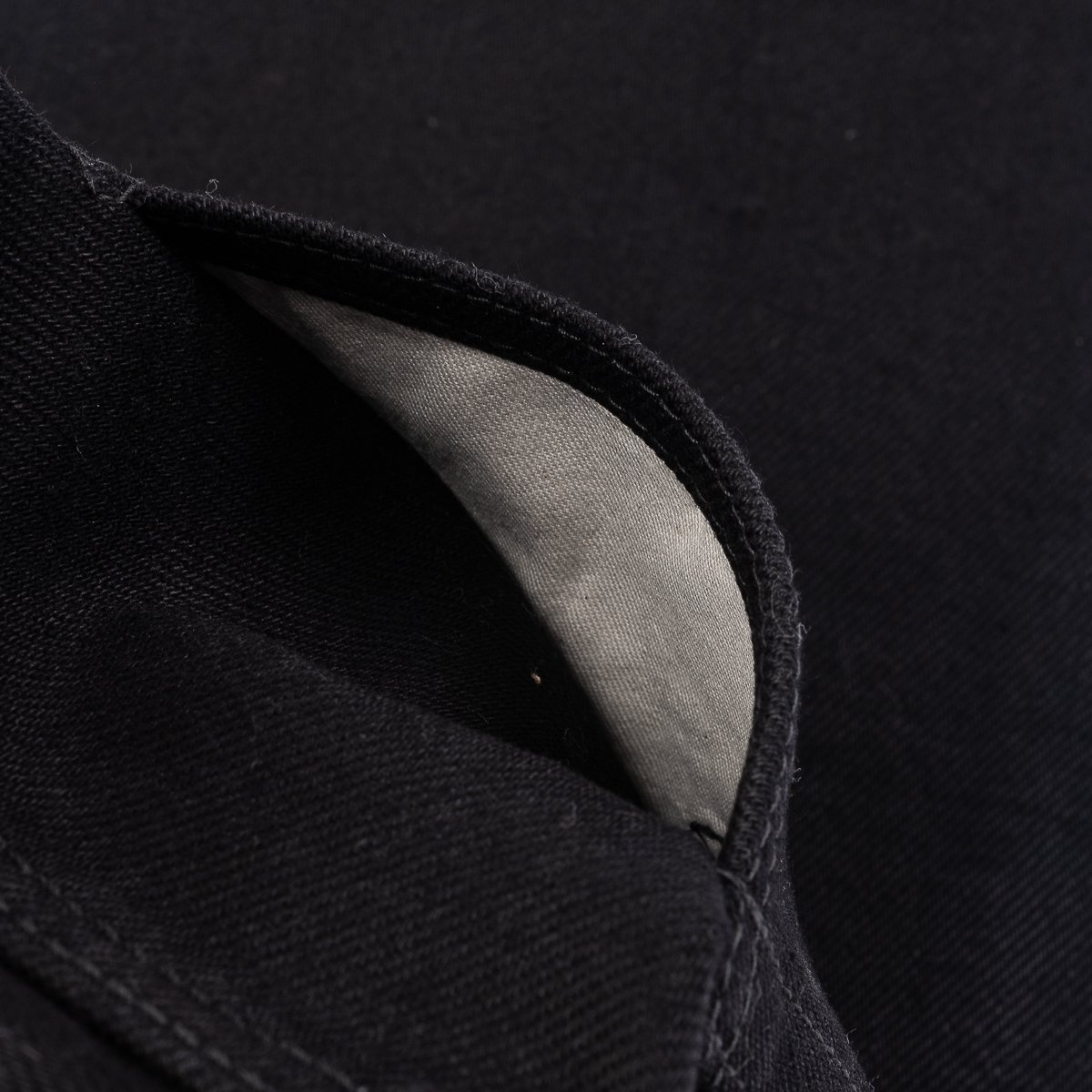 IH-888S-SBG 21oz Selvedge Denim Medium/High Rise Tapered Cut Jeans -  Superblack (Fades To Grey) - 14