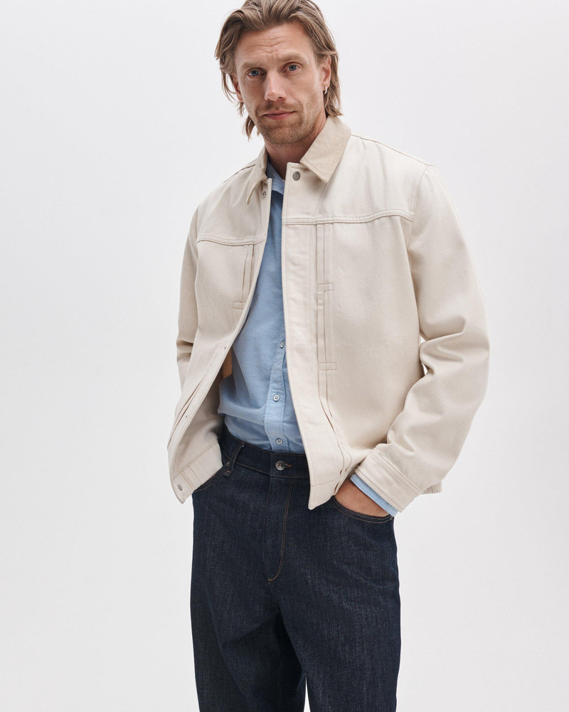 Dwight Denim Jacket Authentic Rigid in Seeded Ecru 4
