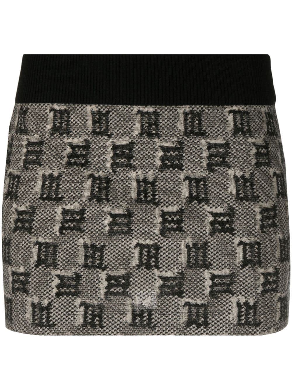 monogram intarsia-knit miniskirt - 1