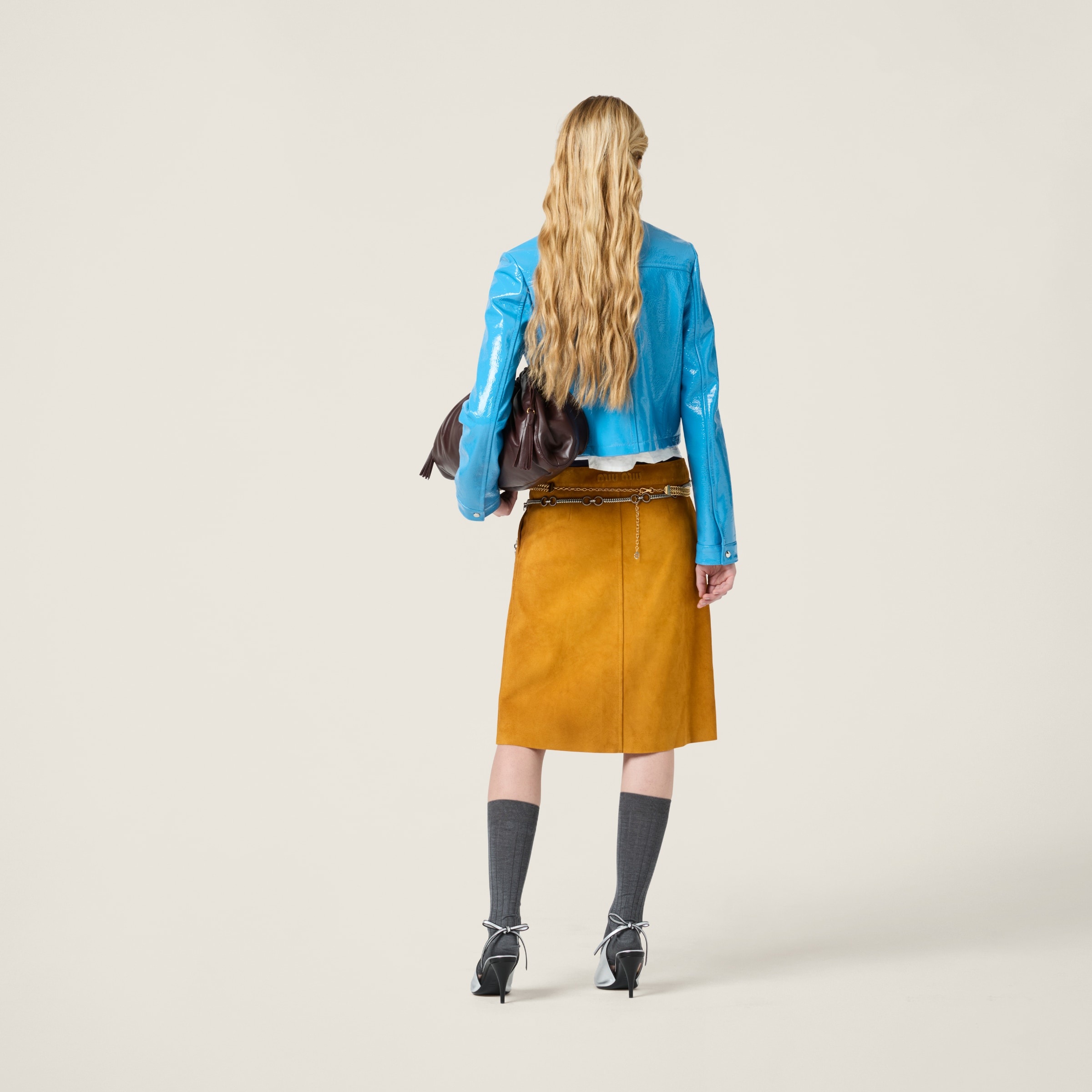 Suede wraparound skirt - 3