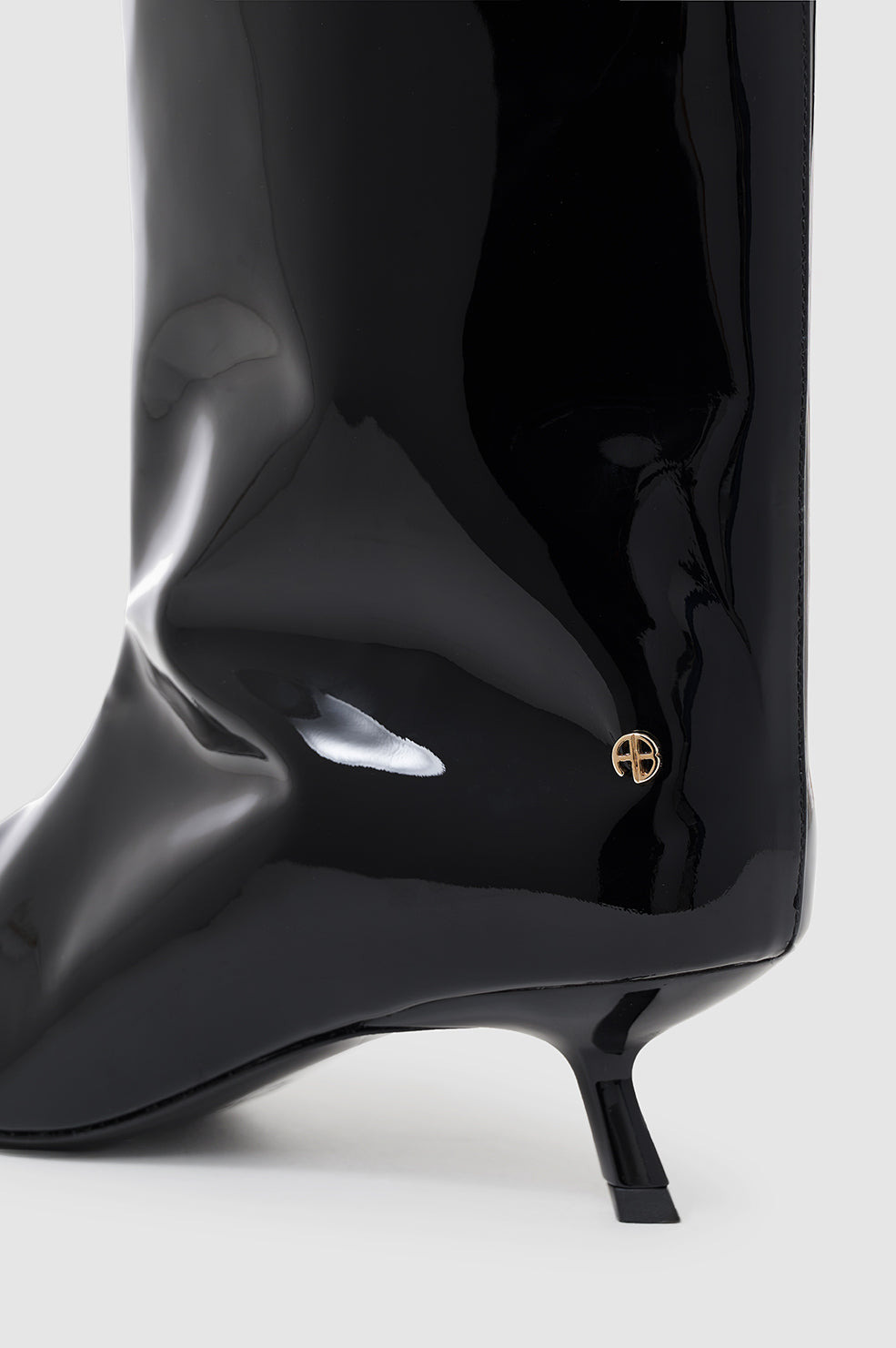 Hilda Wide Boots - Black Patent - 5