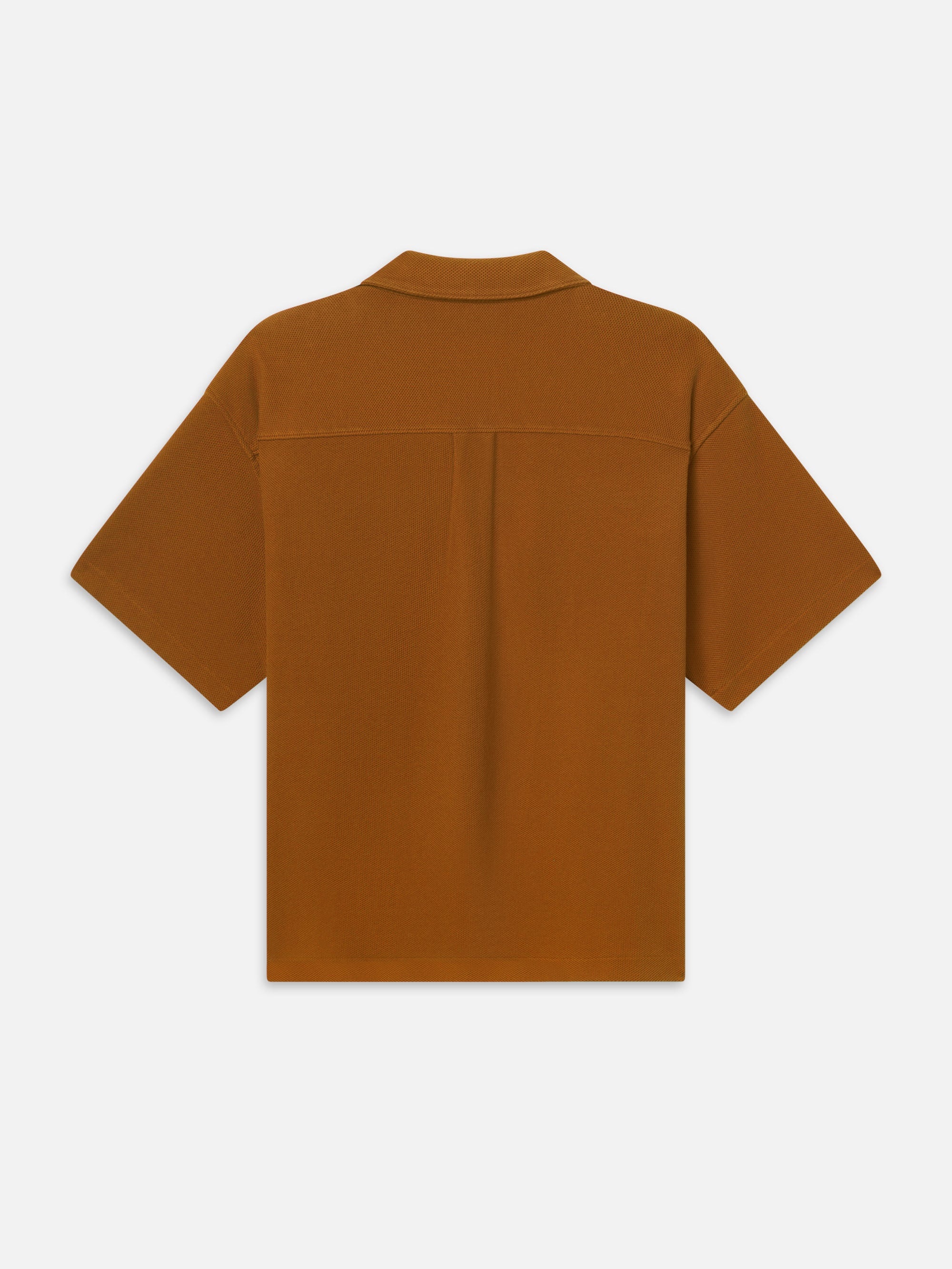 Jacquard Short Sleeve Relaxed Shirt in Dark Orange - 3