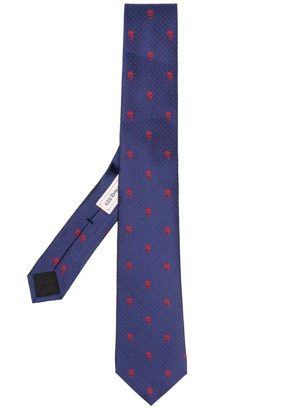 Skull embroidered silk tie - 1