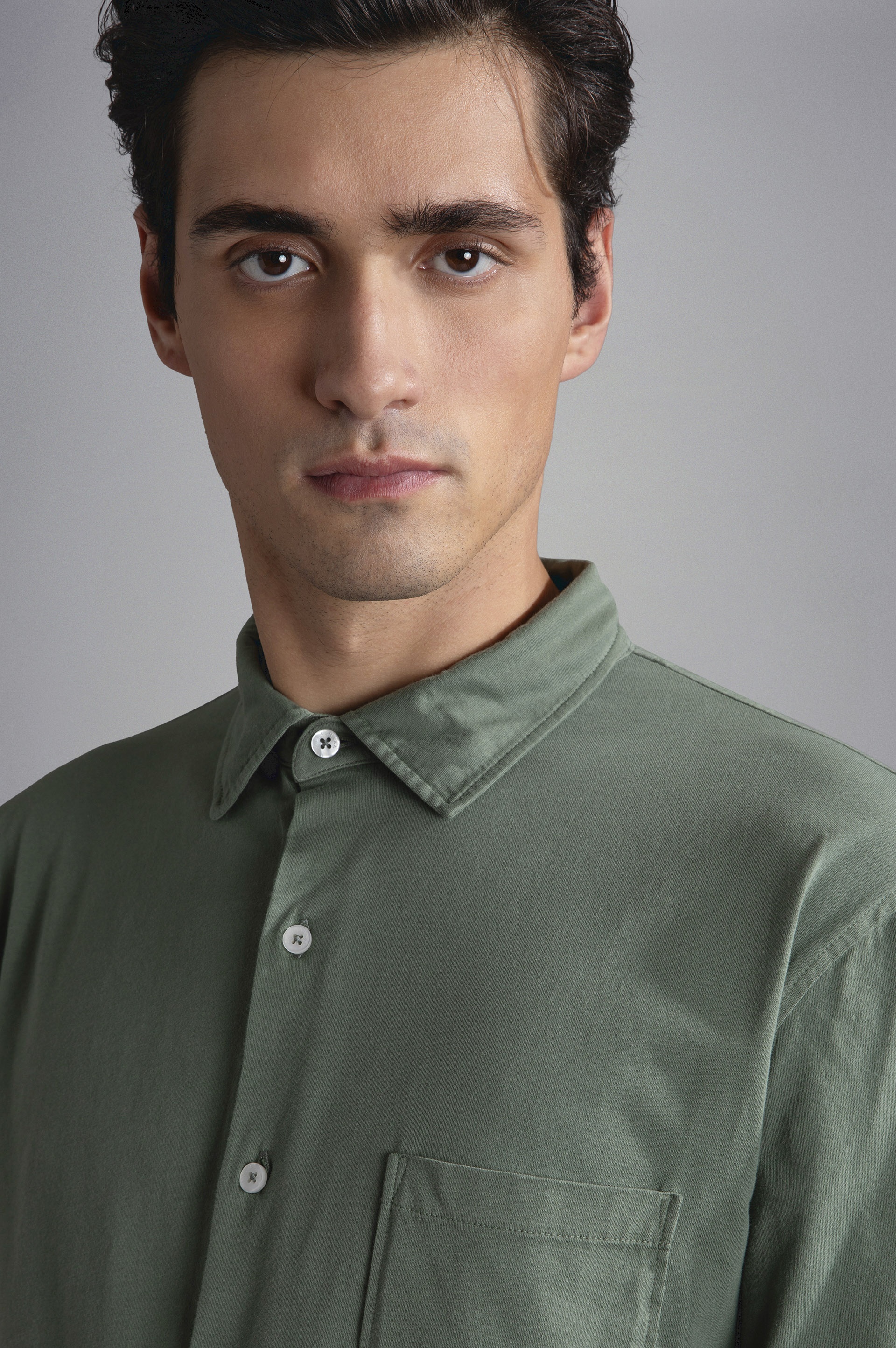 GARMENT DYED COTTON SHIRT - 4