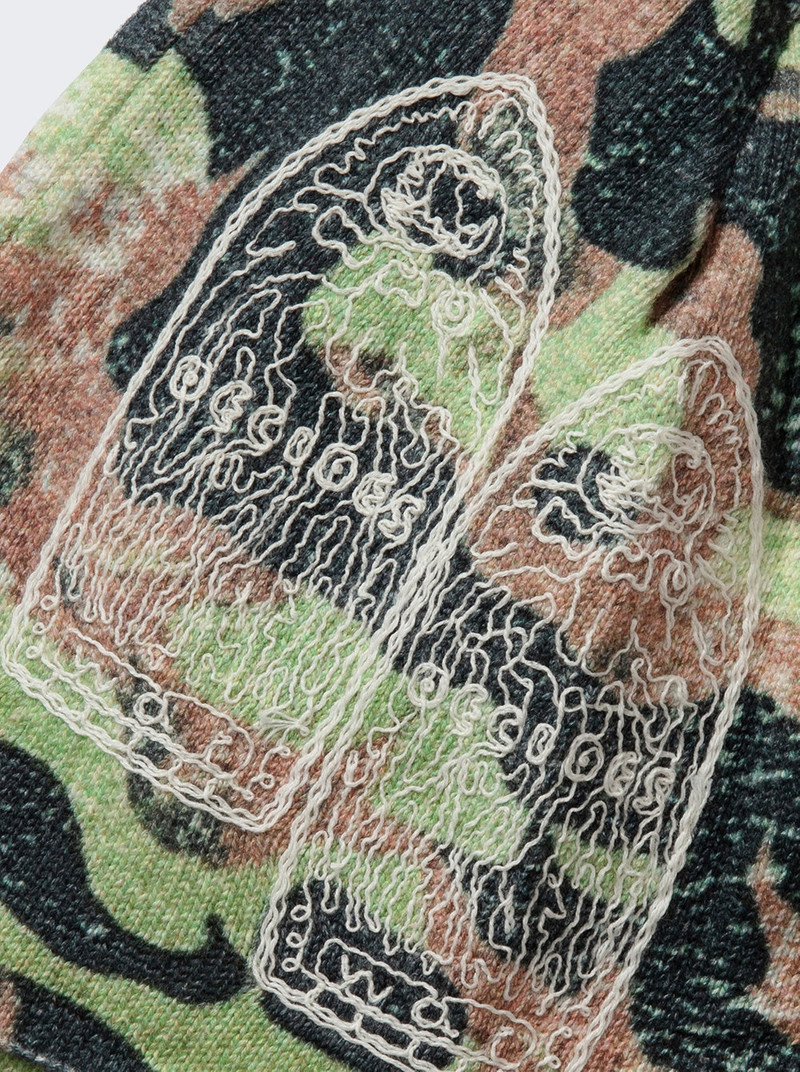 WHO DECIDES WAR Flame Knit Hat Camouflage outlook